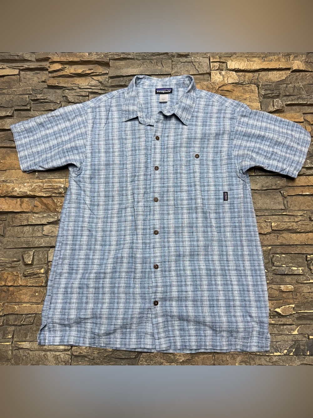 Vintage Patagonia Organic Cotton Short Sleeve Shirt Men’s Large Button Down Y2K